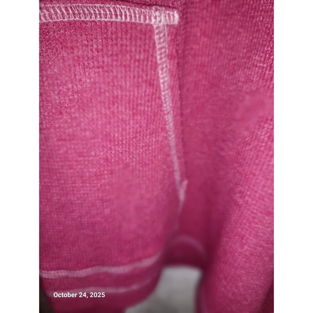 Liz Wear Thermal Waffle Knit long sleeve top sz XXL contrast stitching Pink EUC - Picture 4 of 5